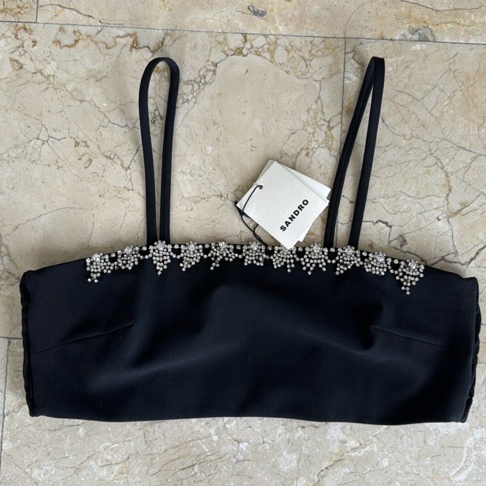 Sandro Black Beaded Women's Top